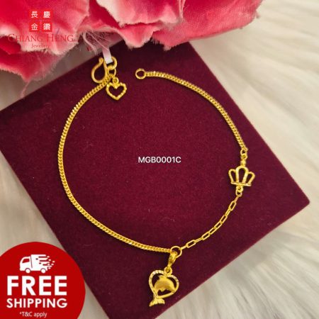 916 Gold Dolphin Bracelet